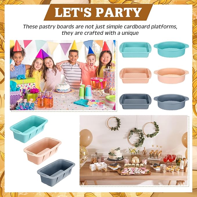 Baderke 9 Pack Silicone Baking tray Set Includes Silicone Round Cake Pan, Square Cake Pan and Bread Loaf Mold, Non Stick, Easy Release, Heat Resistant for Baking Cakes Brownies Cheesecakes
