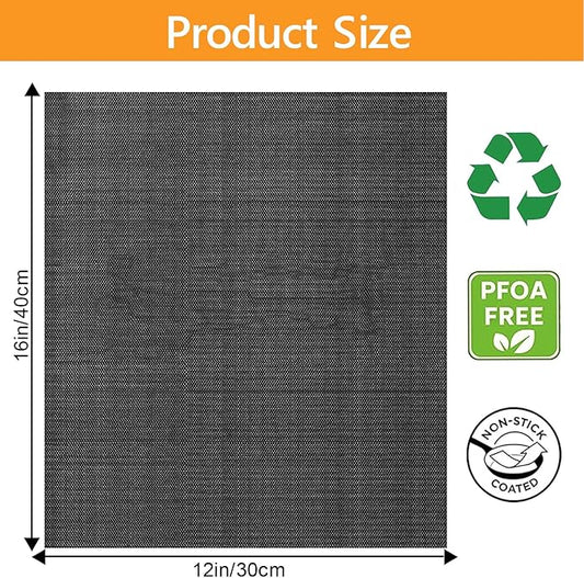 GWYSY 4 Packs Oven Liners for Bottom of Oven, 16"x12" Pre-Cut Rectangle Reusable Fiberglass Heat Resistant Non-Stick Mats for Breville BOV900BSS BOV950BSS Smart Oven Air Fryer Pro Convection Oven