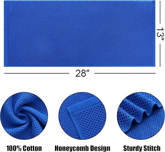 Kitinjoy 100% Cotton Waffle Weave Kitchen Towels, 6-Pack Super Soft and Absorbent Dish Towels for Drying Dishes, Kitchen Hand Towels, 13 in x 28 in, Blueberry
