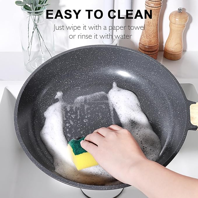 GiPP Ceramic Nonstick Pots and Pans Set - 18 Pcs Non Stick Cookware Set, Non-toxic Healthy Kitchen Cooking Set w/Frying Pans Set, Dishwasher Safe, PFAS PTFE PFOA PFOS Free