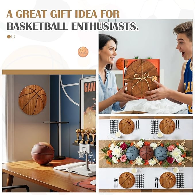 Ziliny Basketball Cheese Board Gift Set Party Favor Prizes Charcuterie Wood Board with Knives and Box Father Day Gift for Dad Grandpa Party Tournament Game (Acacia Wood, Basketball)