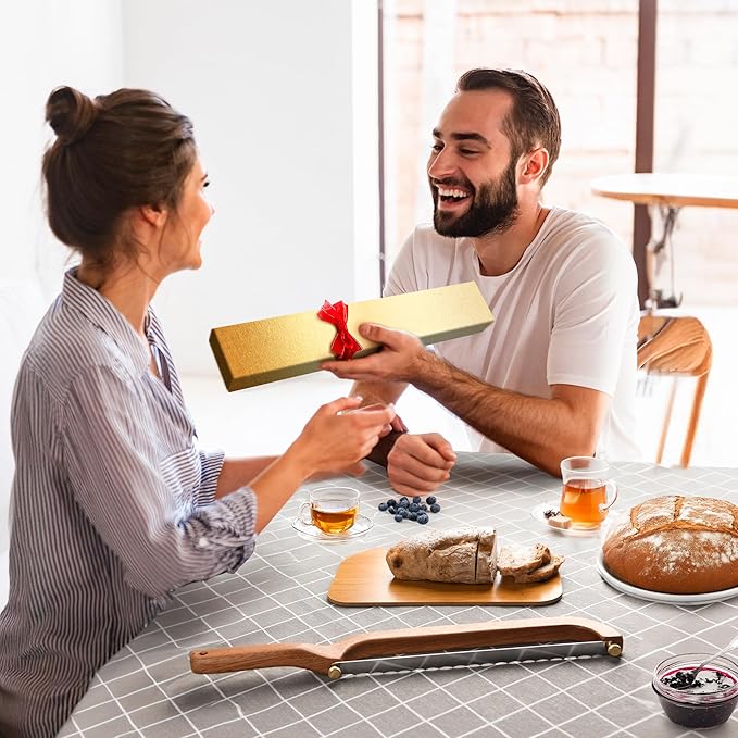 Uprichya Bread Knife for Homemade Bread Sourdough, Wooden Bread Bow Knife for Sourdough, Bread Slicer for Homemade Bread, Bread Saw, Sourdough Bread Cutter, Left-Handed