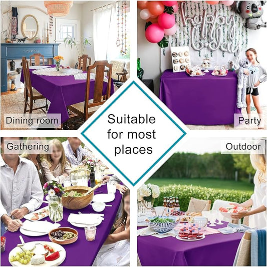Hiasan Royal Purple Tablecloth for Rectangle Tables - Waterproof and Spillproof Washable Fabric Table Cloth for Dining Room Kitchen Party, 60 x 102 Inch