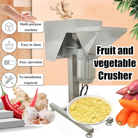 HayWHNKN Fruit and Vegetable Crushing Machine Vertical Stainless Steel Food Processor Chopper Fruit Crusher Shredder Electric Garlic Potato Mashing Equipment for Purees Dips and Sauces 220V No Plug