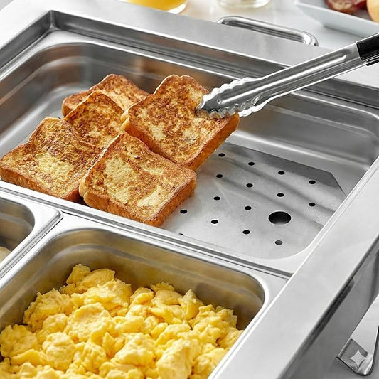 Stainless Steel Steam Table Pan False Bottoms – Hotel Pan Inserts with Drain Holes, Available in 1/4, 1/2, and Full Size | Keeps Food Elevated & Prevents Sogginess (4, Full Size (16.8 inch Long))
