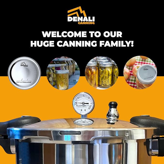 THE TANKER by Denali Canning - 23 Quart Beginner Friendly Pressure Canner & Cooker | Induction Compatible | Pressure Gauge, 15lb & 10lb Weights | Aluminum & Stainless Steel Parts | USA Company