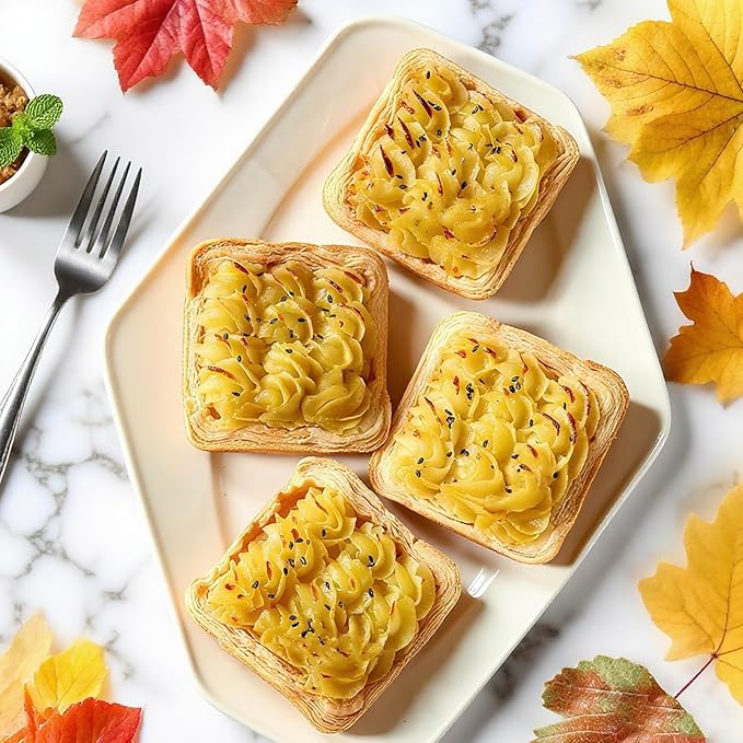 Elesinsoz 6 Cup Square English Muffin Pan with Lid Straight Side Hamburger Burger Bun Egg Sandwich Frittata Cinnamon Roll Focaccia Quiche Pancake Nonstick Baking Tin Tray Mold
