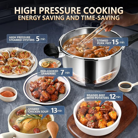 8-in-1 Stainless Steel Pressure Cooker 10 quart with 8 Safety Features -12 Quart, Fast & Even Cooking for Healthy Meals,pressure cooker 10+ quart ,large pressure cooker,olla express para cocinar