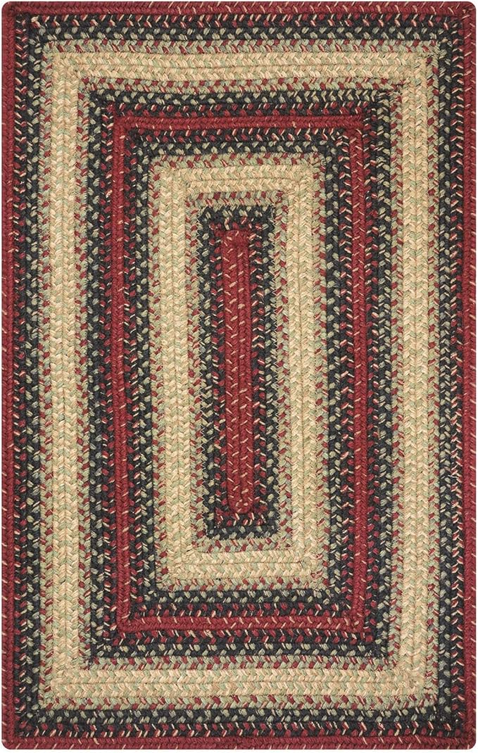 Homespice Highland Small Braided Rug 20x30 - A Multicolor Jute Kitchen Rug for Country Decor