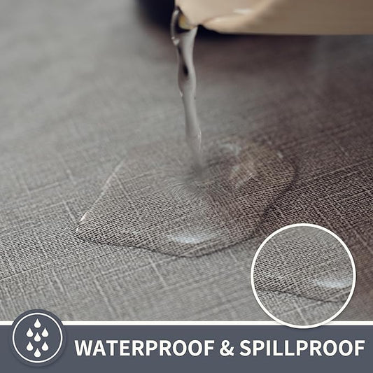 Square Table Cloth,100% Waterproof Tablecloth Oil Proof Spill Proof Vinyl Table Cloth, Wipe Clean Plastic Table Cover for Dining, Camping, Indoor and Outdoor 54" x 54",Grey