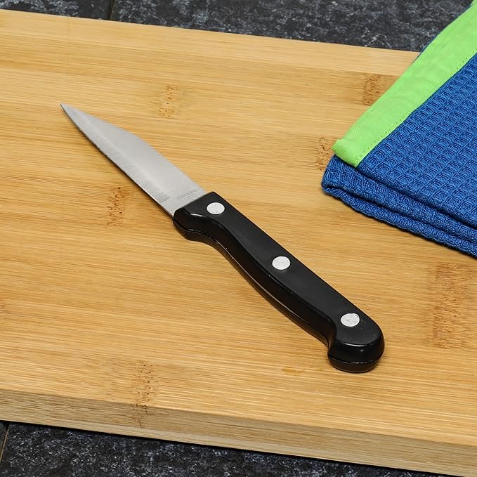 Chef Craft Select Paring Knives, 9.5 inch 2 piece knife set, Stainless Steel/Black