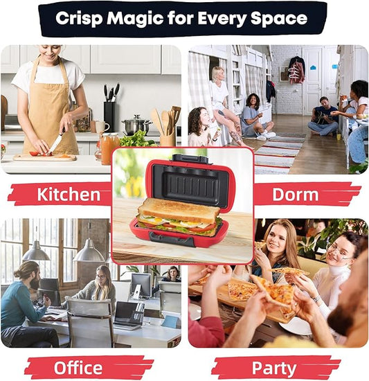 Microwave Sandwich Maker, Microwave Toastie Maker, Snack Maker & Panini Press, Microwavable Metal, Removable Non-Stick Plates Silicone Microwavable Cookware, Heatwave Technology, Orange