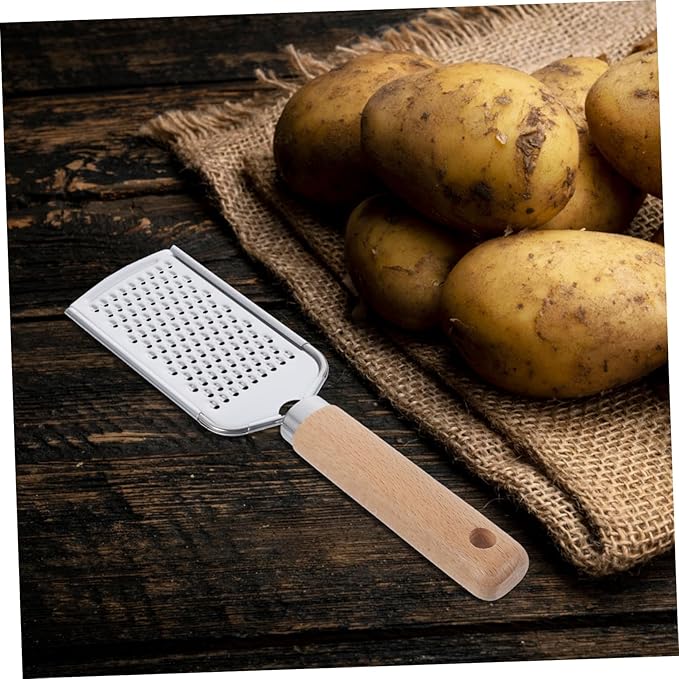 1Pc Stainless Steel Plane Grater Zester with Wood Handle Versatile Kitchen Gadget for Fruits Vegetables Easy to Clean Non Slip Grip for Cheese Lemon Garlic and More