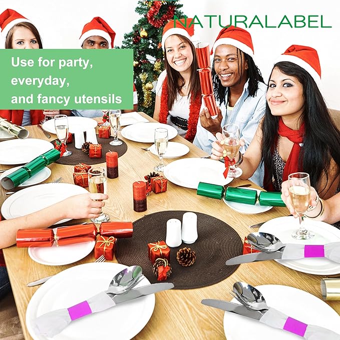 NATURALABEL 2000 PCS Paper Napkin Rings with Box, Self-Adhesive Napkin Bands, for Family Reunion, Birthday Party, Wedding, Celebration (Hot Pink)