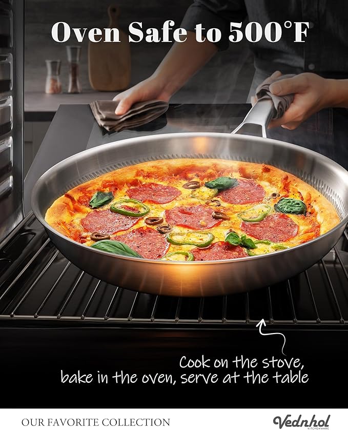Titanium Pan, 12 Inch Pure Titanium Hammered Pro frying pan with Lid, Non Stick Skillet for Cooking, Non-Toxic, PFAS/PFOA/PTFE Free Cookware, Dishwasher&Oven Safe, Kitchen Induction Compatible
