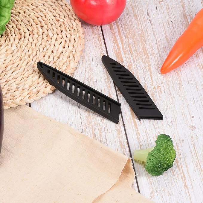 PATIKIL PP Safety Knife Cover Sleeves for 5" Utility Knife, 2 Pack Knives Edge Guard Blade Protector Universal Knife Sheath for Kitchen, Black