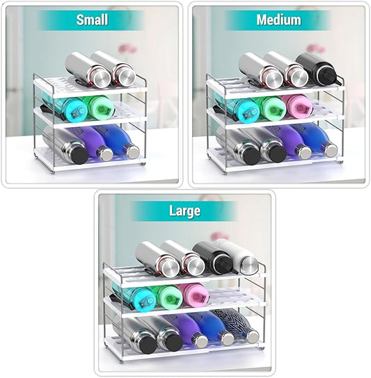 YAN & HIN Expandable Water Bottle Organizer for Cabinet, Tumbler Organizer, Water Bottle Holder for Kitchen Organization, Pantry Organizers, Refrigerator Organizers and Storage