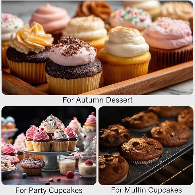 ATZNZIK 4 Pack Mini Muffin Pan with 1000 Mini Cupcake Liners, Cupcake Pans Muffin Tin Nonstick 24 Cup, Carbon Steel Baking Pans Supplies