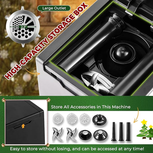 Flyseago Meat Grinder Electric 3200w High Capacity Commercial Heavy Duty Meat Grinder and Sausage Stuffers, Kubbe Kit for Household Use & Commercial