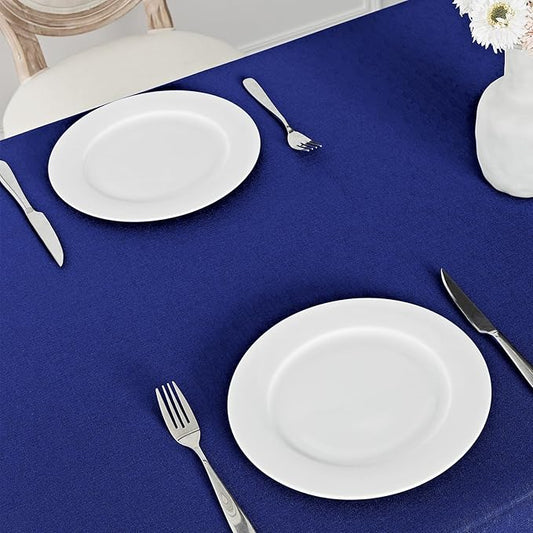 Rectangle Tablecloth Waterproof 60x120 inch Linen Textured Table Cloth Stain and Wrinkle Resistant Washable, Decorative Fabric Table Cover for Dining, Party and Camping, Royal Blue