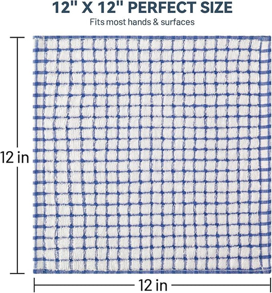 Egles 16 Packs Kitchen Dishcloths 12x12 Inches 100% Cotton Kitchen Dish Cloths for Washing Dishes Scrubbing Wash Cloths Dish Towels Sets (Mix Color)