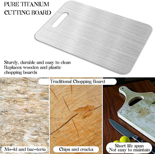 Metal Cutting Boards for Kitchen,304 Stainless Steel Cutting Board Can Be Used on Both Sides,Chopping Board Suitable for Cutting Meat, Fruits and Vegetables(13 * 9 in)