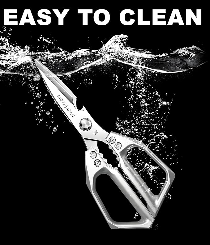 Kitchen Scissors, All Purpose,Ultra Sharp Meat Scissors,Heavy Duty Silver Cooking Scissor,Dishwash Safe Stainless Steel Kitchen Shears for Food, Chicken Bones, Turkey