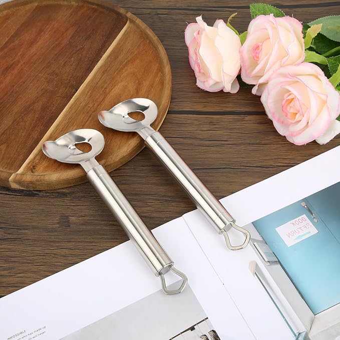 2pcs Multi-Functional Cactus Peeler Spoon, Durable Stainless Steel Pelador de Nopales Spoon Shape Cutter & Chinese Noodle Peeling Knife Tool Manual Kitchen Gadget for Cooking
