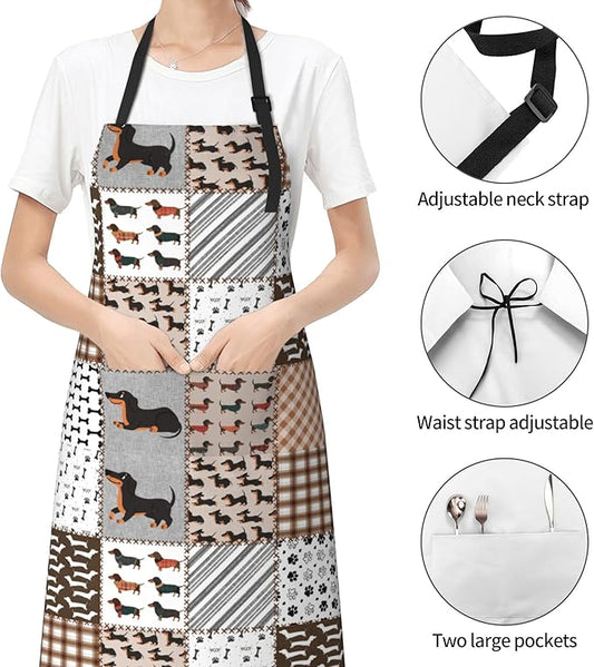 Apron with Pockets Aprons for Women Men Kitchen Chef Apron for Cooking Gardening Server Waitress Painting