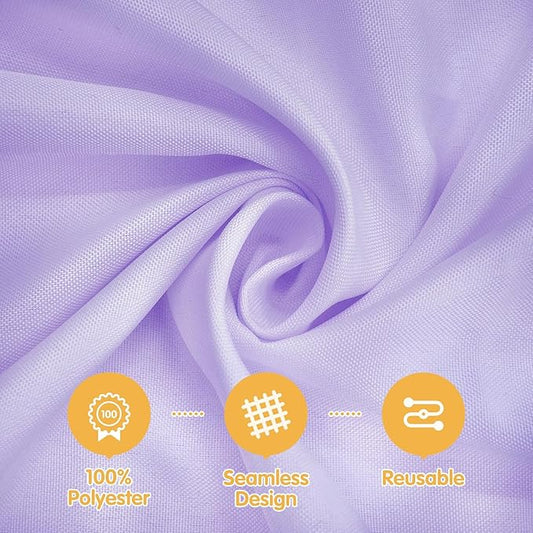 BRILLMAX 4 Pack Lavender Tablecloths 90 x 132 Inch for 6ft Rectangle Tables - 150 GSM Polyester Fabric, Floor Length Drop, Water, Stain & Wrinkle Resistant Cloth Cover for Wedding Reception Banquet