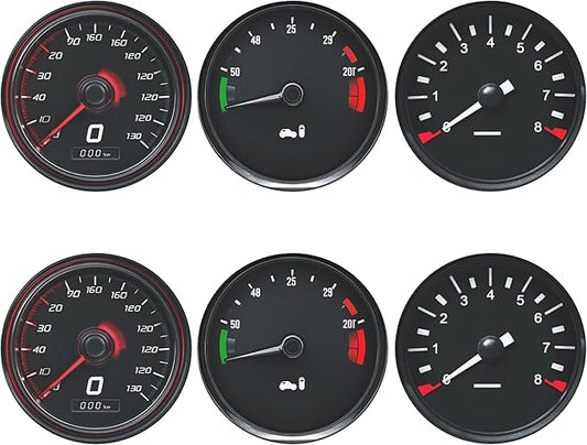 Car Speedometer Coasters Leather Round Drink Coasters 6 Pcs Set with Holderor for Cup Drink Coffee Table Bar Home Decor