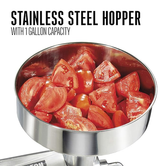 Weston Metal Tomato Strainer, 1 Gallon Hopper, Stainless Steel