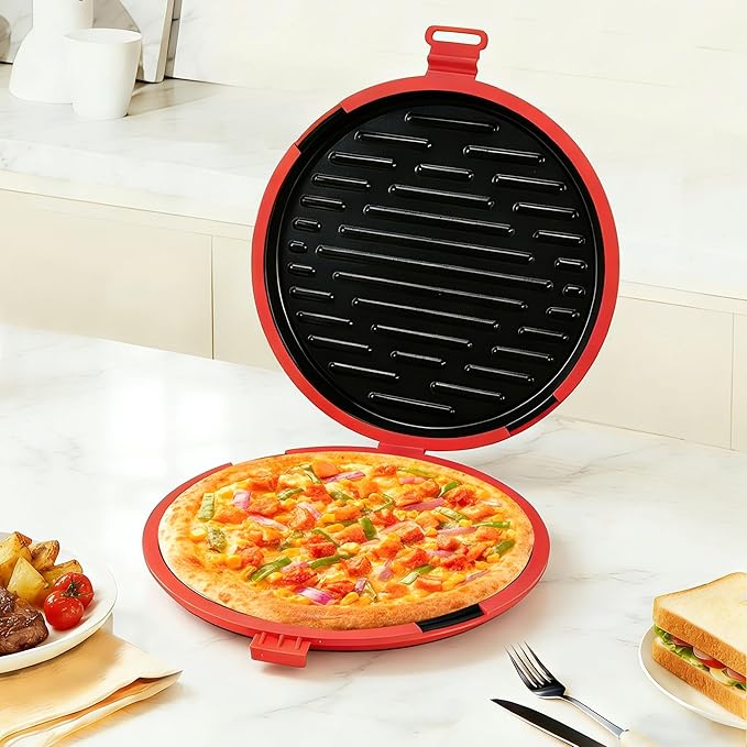 9.5Inch Microwave Sandwich Maker, Microwave Grilled Cheese Maker, Microwave Bacon Cooker, Microwave Toaster, Panini Press, Removable Non-Stick, Grill Crispy in Minutes for Office, Dorm, Travel, Home