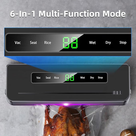 Food Vacuum Sealer Machine with Cutter Automatic and Manual Sealer Dry Moist Food Modes vacuum sealer