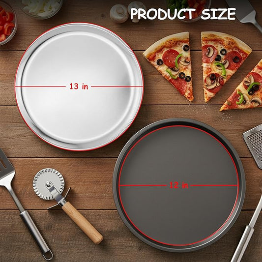 12 Inch Cookie Cake Pan with Lid – Aluminum Alloy Non-Stick Pizza Pan for Oven, Compatible with Ninja MO201, Premium Coated Round Pan for Cookie, Pie, Cake, Pizza Nights & Family Baking, Easy to Clean