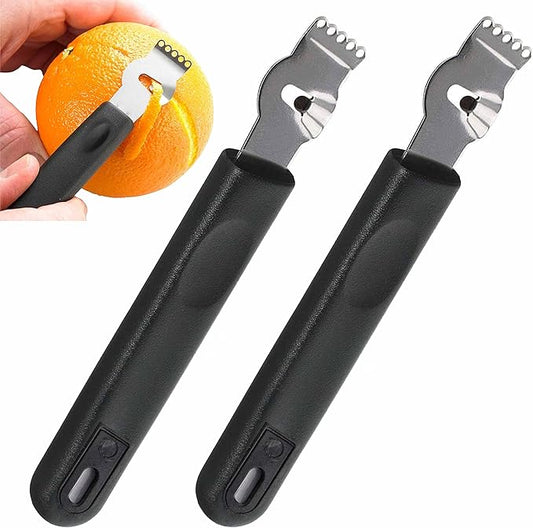 2 Zester Channel Knife Lemon Citrus Grater Lime Orange Zest Garnish Cooking 6"L
