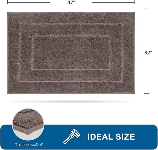 PURRUGS Machine Washable Kitchen Rug 32" x 47", Non-Slip/Skid Kitchen Runner Rugs & Floor Mats, Super Absorbent Soft Standing Mats for Kitchen, Sink & Laundry, Grayish Brown