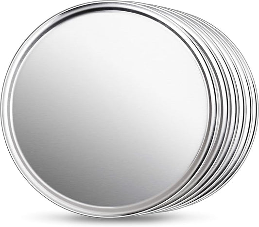 New Star Foodservice 536594 Restaurant-Grade Aluminum Pizza Pan, Baking Tray, Coupe Style, 18-Inch