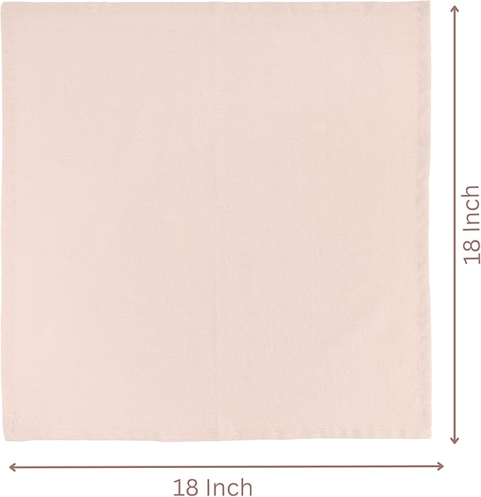Cloth Napkins Dinner Washable Set of 4 in Cotton Linen Fabric Premium Quality, Mitered Corners for Reusable Every Day Use Pre Shrunk and Good Absorbency Christmas Cloth Napkins (Pack of 4, Peach)