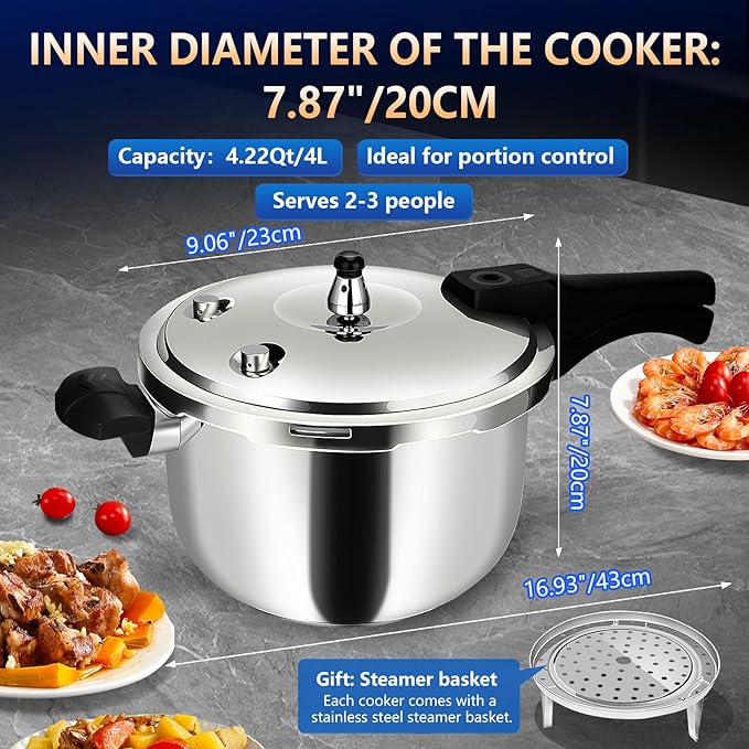 Pressure Cooker Stainless Steel ollas de presión para cocinar stovetop pressure cookers 4.22qt olla de presion rice cooker mini pressure cookers stainless steel small pressure cooker