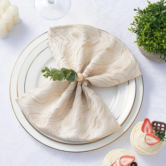 APTWOW Napkin Rings Set of 12, Easter Napkin Rings, Boho Eucalyptus Leaf Napkins Rings, Wood Bead Farmhouse Easter Napkin Holder for Weddings Christmas Party Table Decoration