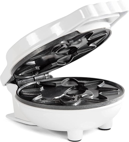 Rise & Shine Mini Sun Waffle Maker- Easter Basket Stuffer Gift, Personal-Sized 4" Sunshine Smile Individual Waffles for Kids Adults- NonStick Electric Iron- Breakfast Pan Cake, Morning Brunch Fun