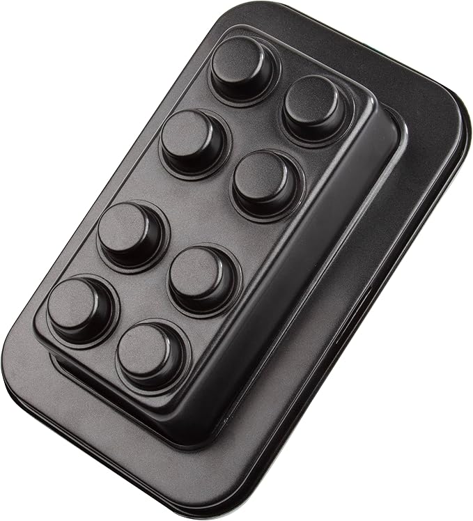 Brick Building Cake Pan Mold- Build, Decorate, Stack 9" 3D Shaped Cakes- Holiday Baking Activity Treat for Kid, Adult Birthday Parties, Celebration, Easy to Use Non-Stick Oven Bakeware, Fun Xmas Gift