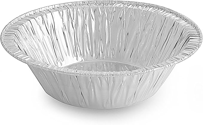 PARTY BARGAINS 12oz Aluminum Pie Pans - 50 Pack, 6-inch Disposable Round Mini Pie Pans for Pies, Tarts, Quiche (Max 240°C)