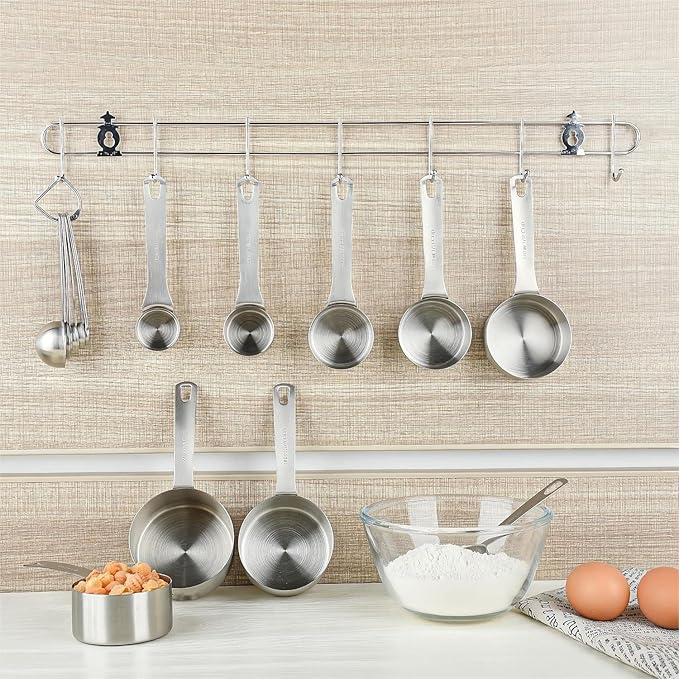 Smithcraft 8-Piece Stainless Steel Measuring Cups Set, Siliver, 240ml