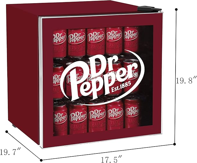 Curtis MIS169DRP DR. Pepper 50 Can Beverage Cooler, Glass Door, 1.8 cu ft, Maroon