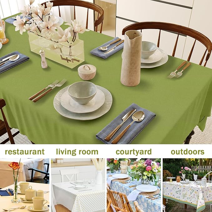 HX&OD Rectangular Tablecloth Cationic Fabric Waterproof Stain Resistant Wrinkle-Resistant for Home/Decoration/Party/Buffet/Wedding/Dining Room/Camping