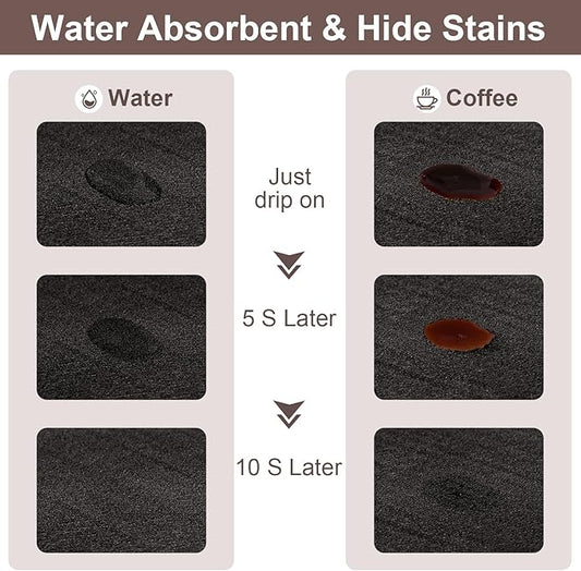 Absorbent Coffee Mat, Fashion Dish Drying Mat for Kitchen Counter Coffee Bar Accessories Espresso Machine Dish Rack 12" x 20" Black