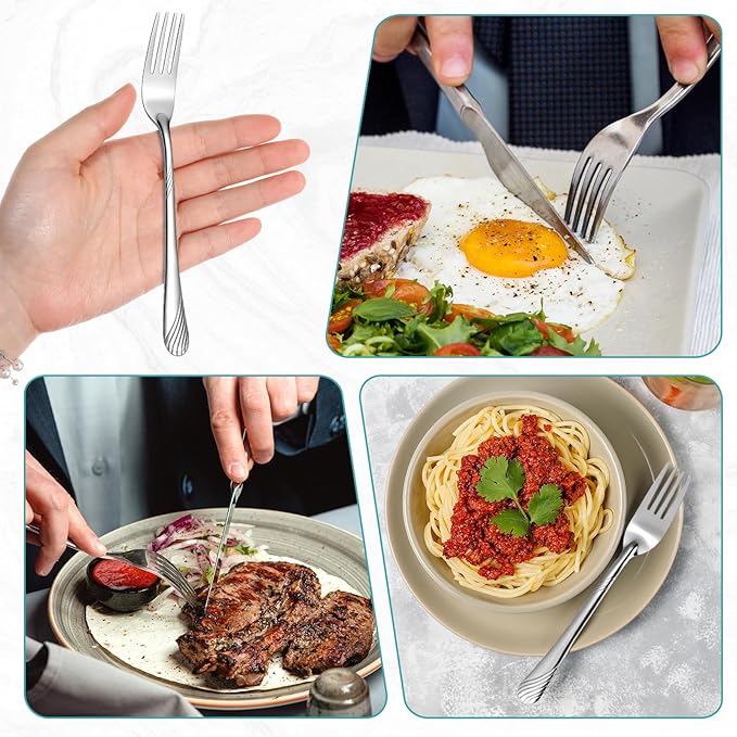 200 Pcs Metal Dinner Forks Bulk Set 7.08 Inches Stainless Steel Forks Silverware Flatware Mirror Polished for Restaurant Home Kitchen Dishwasher Safe