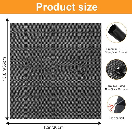 GWYSY Oven Liners for Bottom of Oven, 13.8"x12" Reusable Non-Stick Heat Resistant Accessories Mat for Emeril Lagasse Dual Zone 360 Air Fryer Oven 25 QT Extra Large and more, 4 Pack